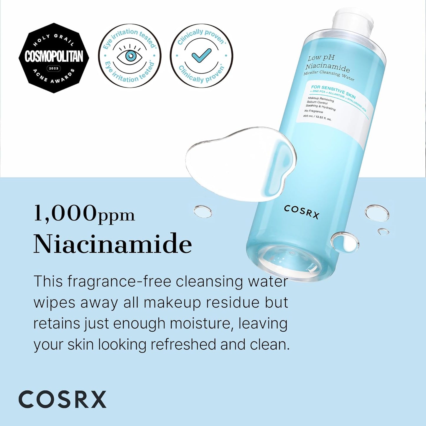 Low pH Niacinamide Micellar Cleansing Water - 400 ml