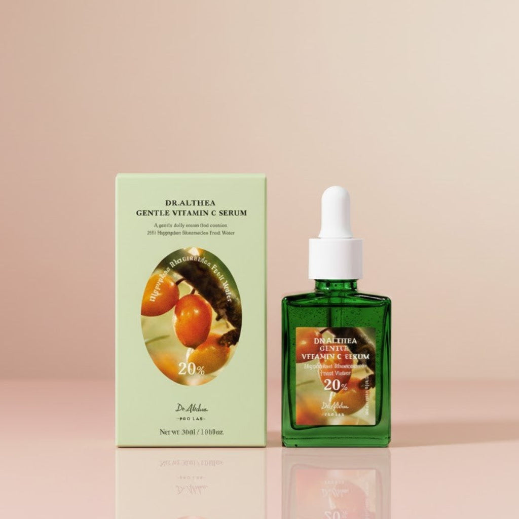 Dr. Althea Gentle Vitamin C Serum bottle. By Nari, Lebanon